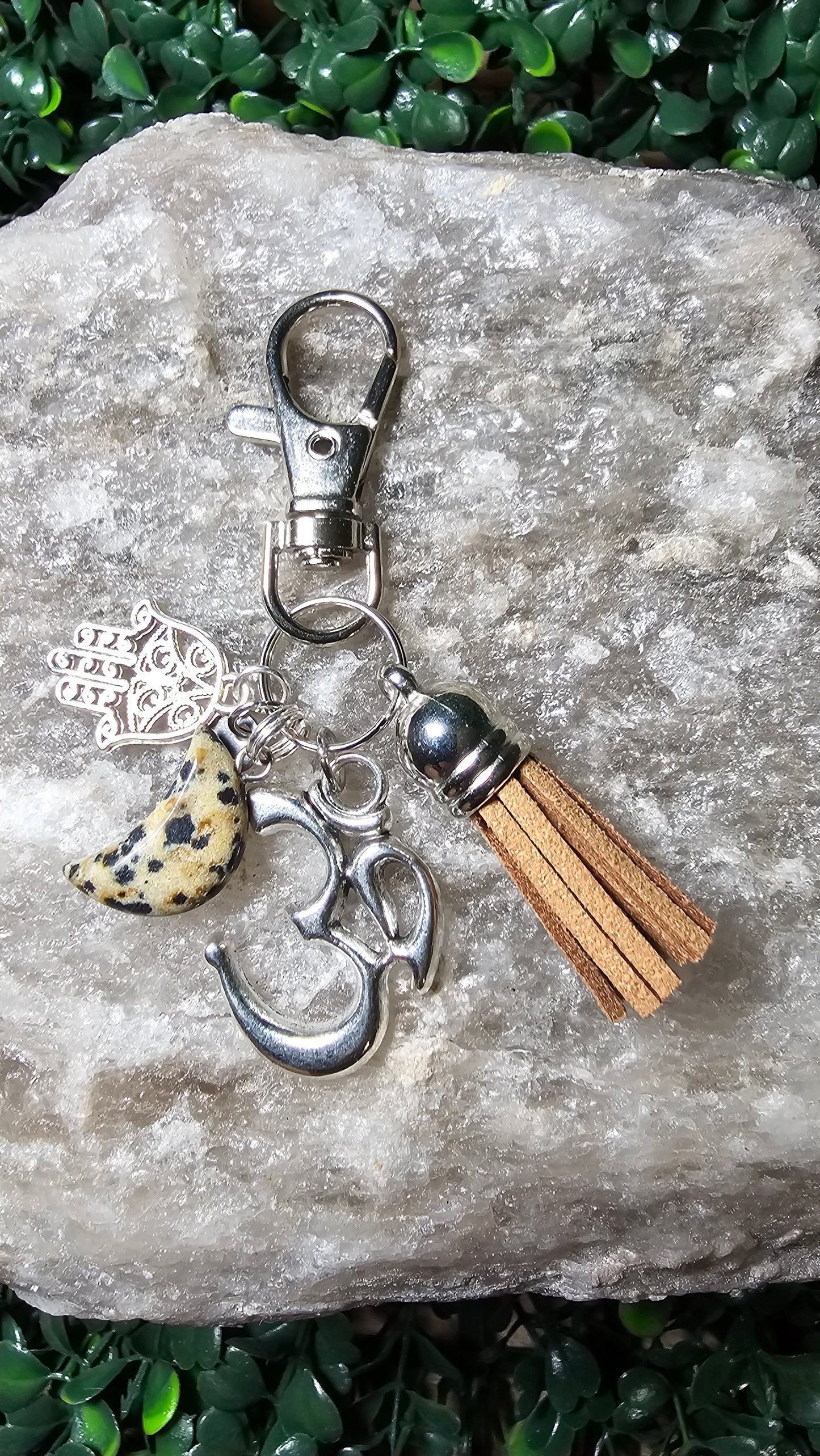 Dalmation Jasper - crystal moon vibes charm