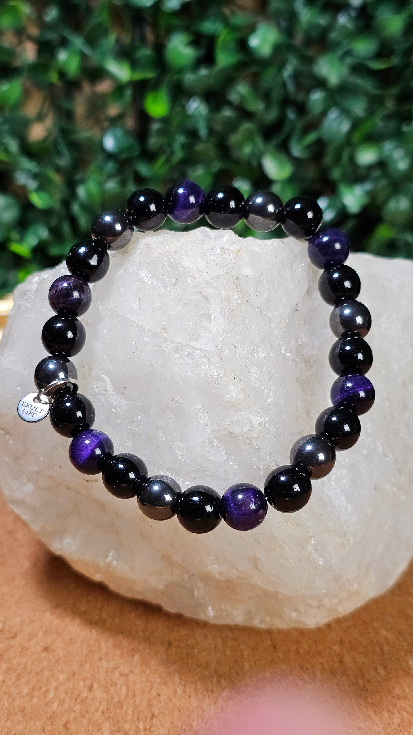 Purple Tigers Eye - Triple Protection Bracelet