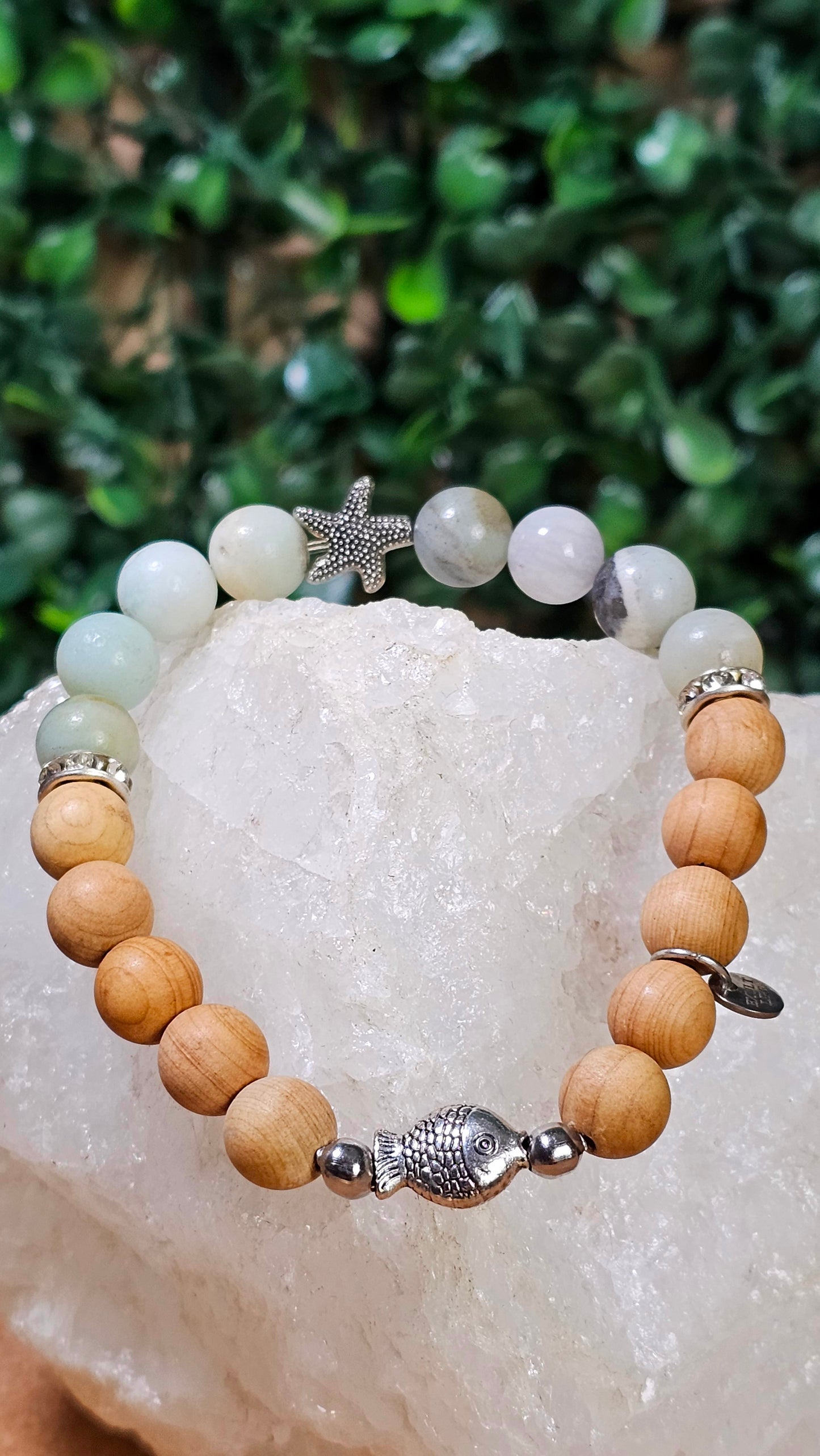 Amazonite and Thuja Wood - Ocean Vibes bracelet