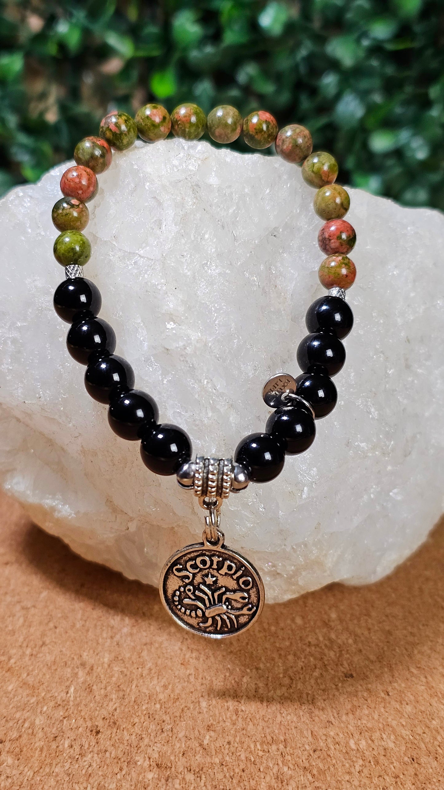 Unakite and Black Onyx - Scorpio Bracelet