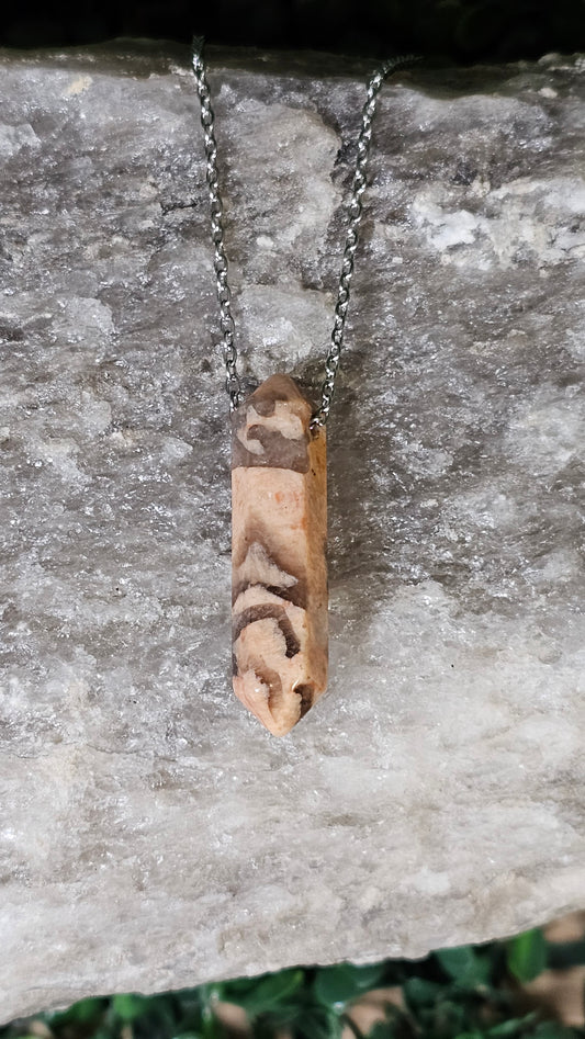 Peach Agate - tranquility necklace