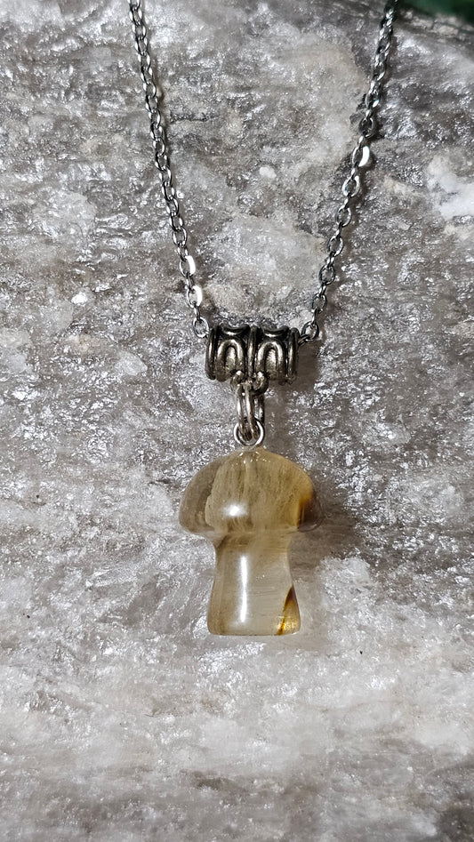 Citrine - mushroom necklace