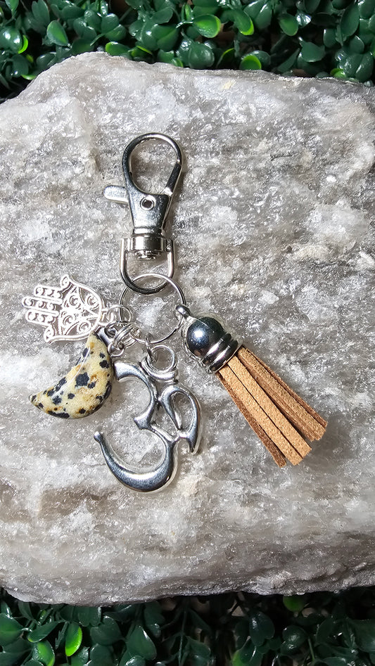 Dalmation Jasper - crystal moon vibes charm