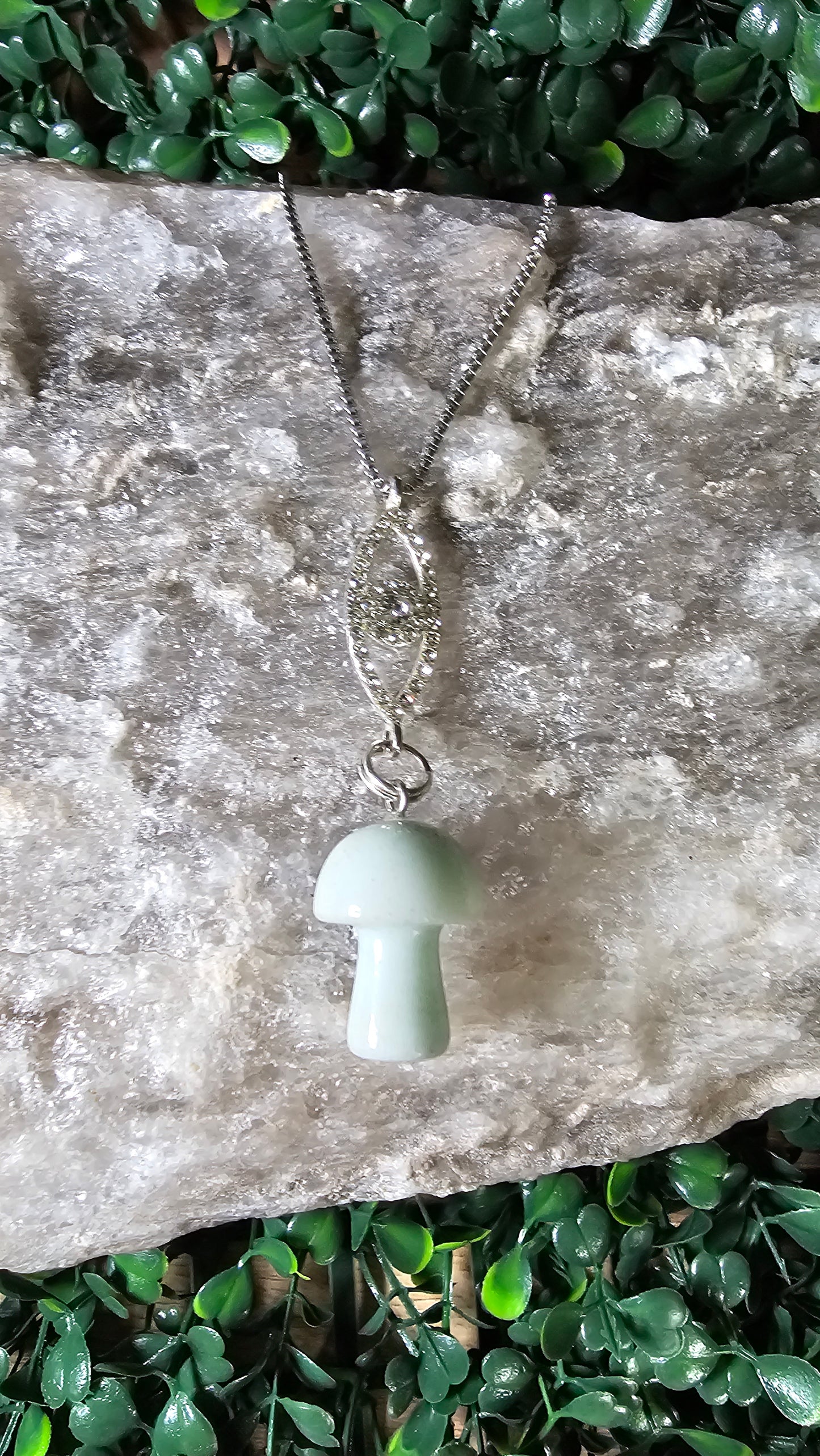 Mint Aventurine- Mushroom necklace