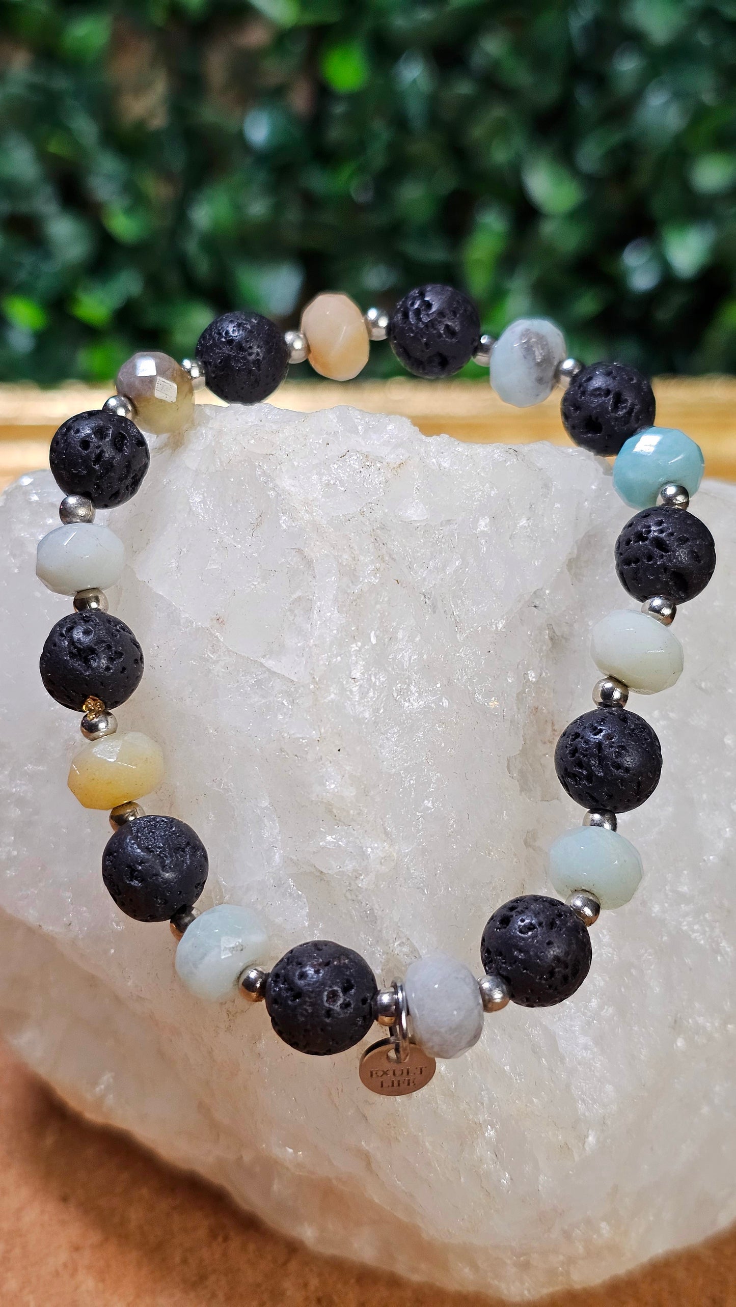 Amazonite and Lava Stone - Resilience Bracelet