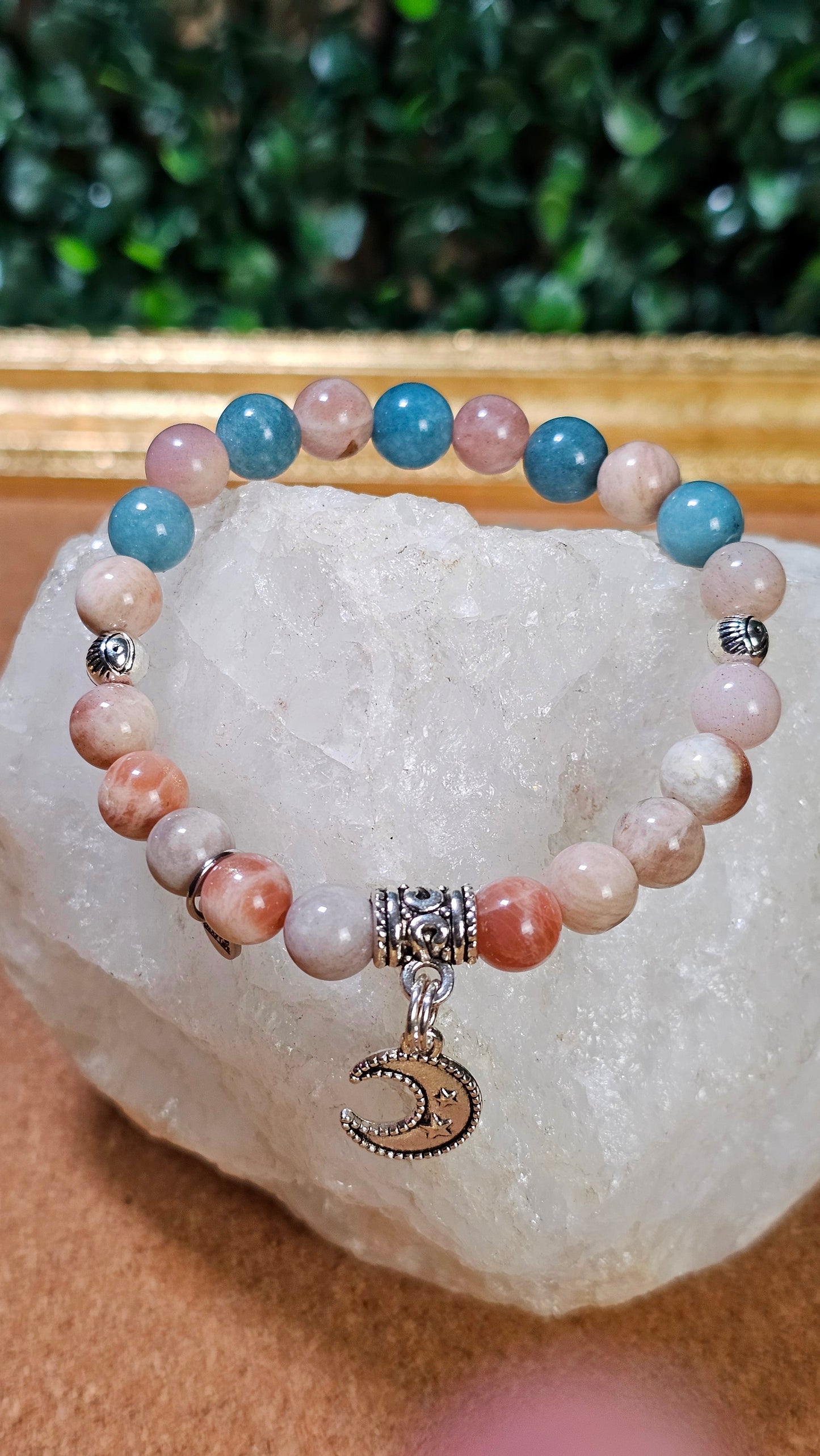 Sunstone and Aquamarine - Moon Vibes Bracelet