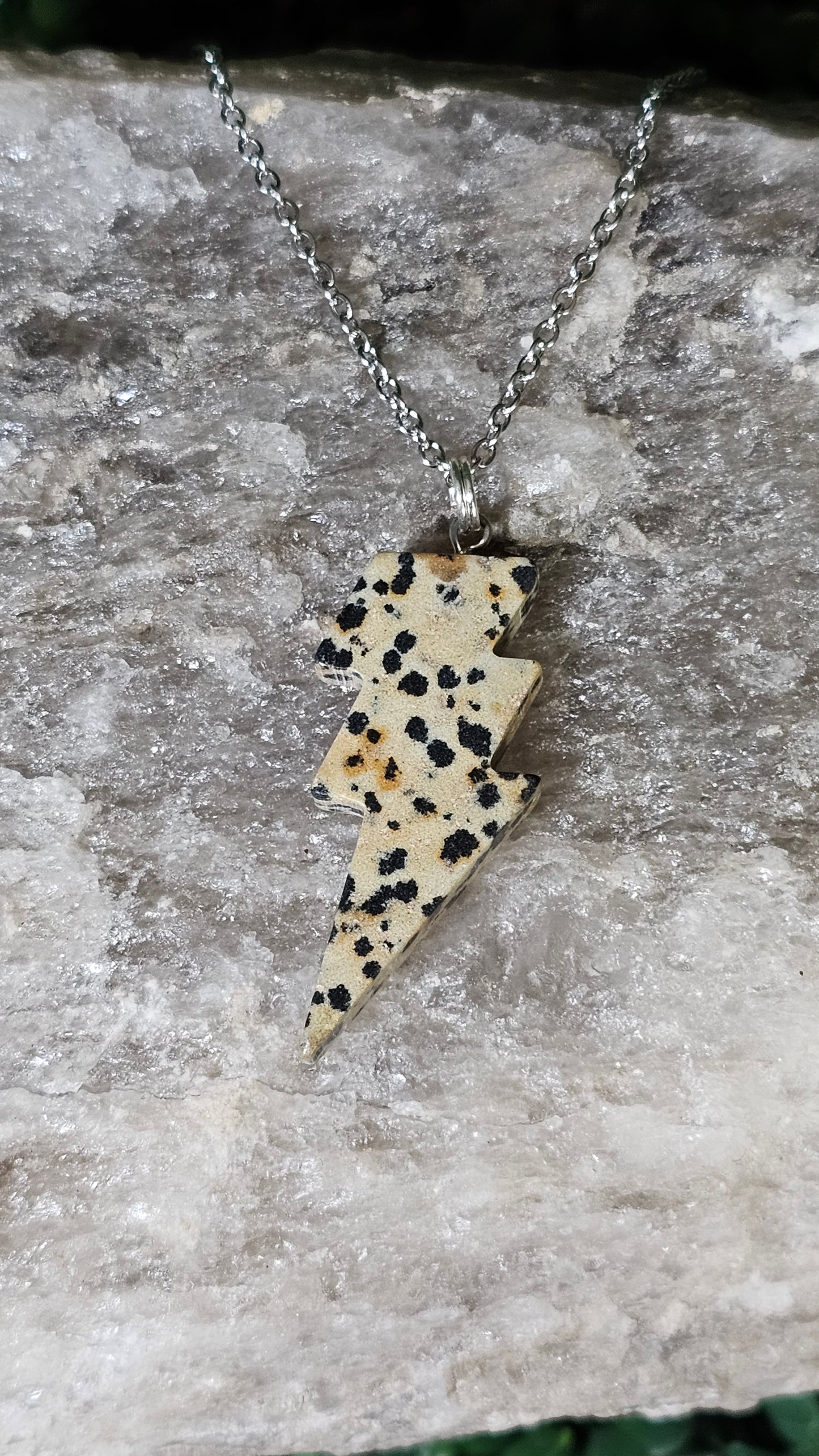 Dalmatian Jasper - Oya Lightning necklace